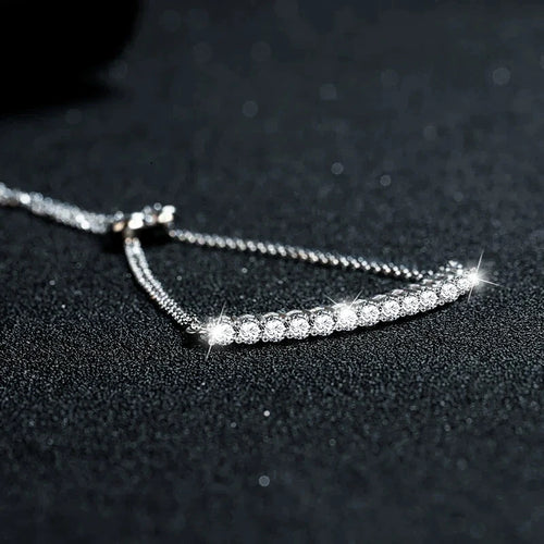 925 Silver Moissanite Adjustable Bracelet