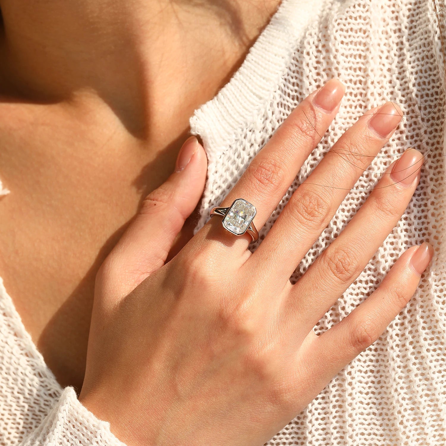 4.5CT D Color Moissanite Ring
