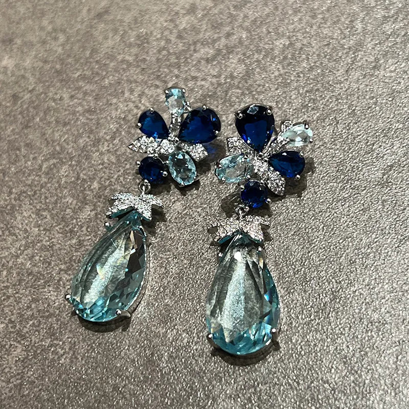 Blue Diamond Earrings