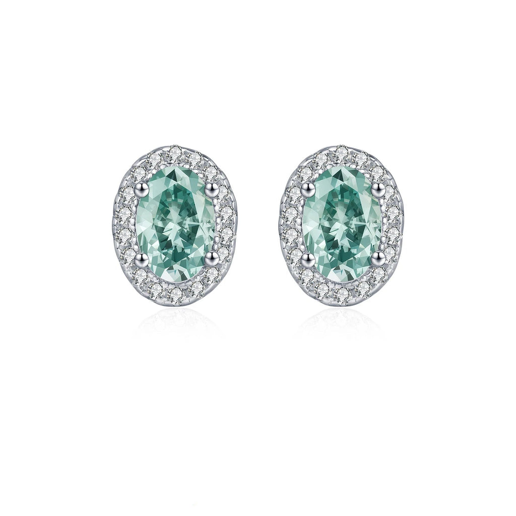 1CT D Green Moissanite Earrings