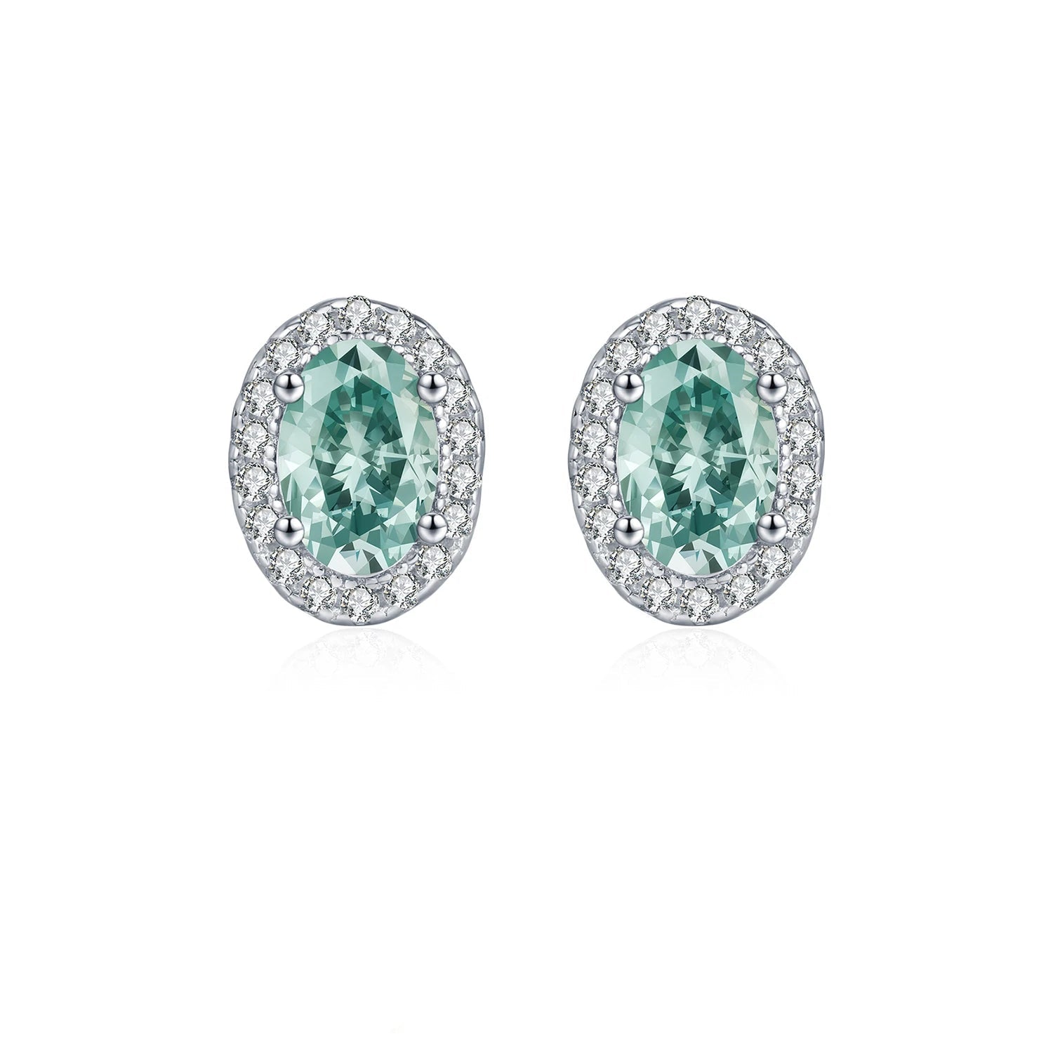 1CT D Green Moissanite Earrings