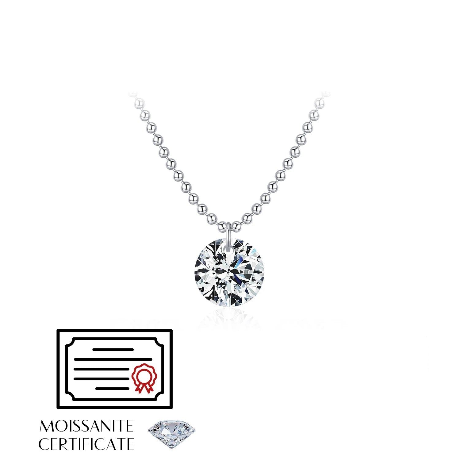 D Color Geometric Moissanite Necklaces
