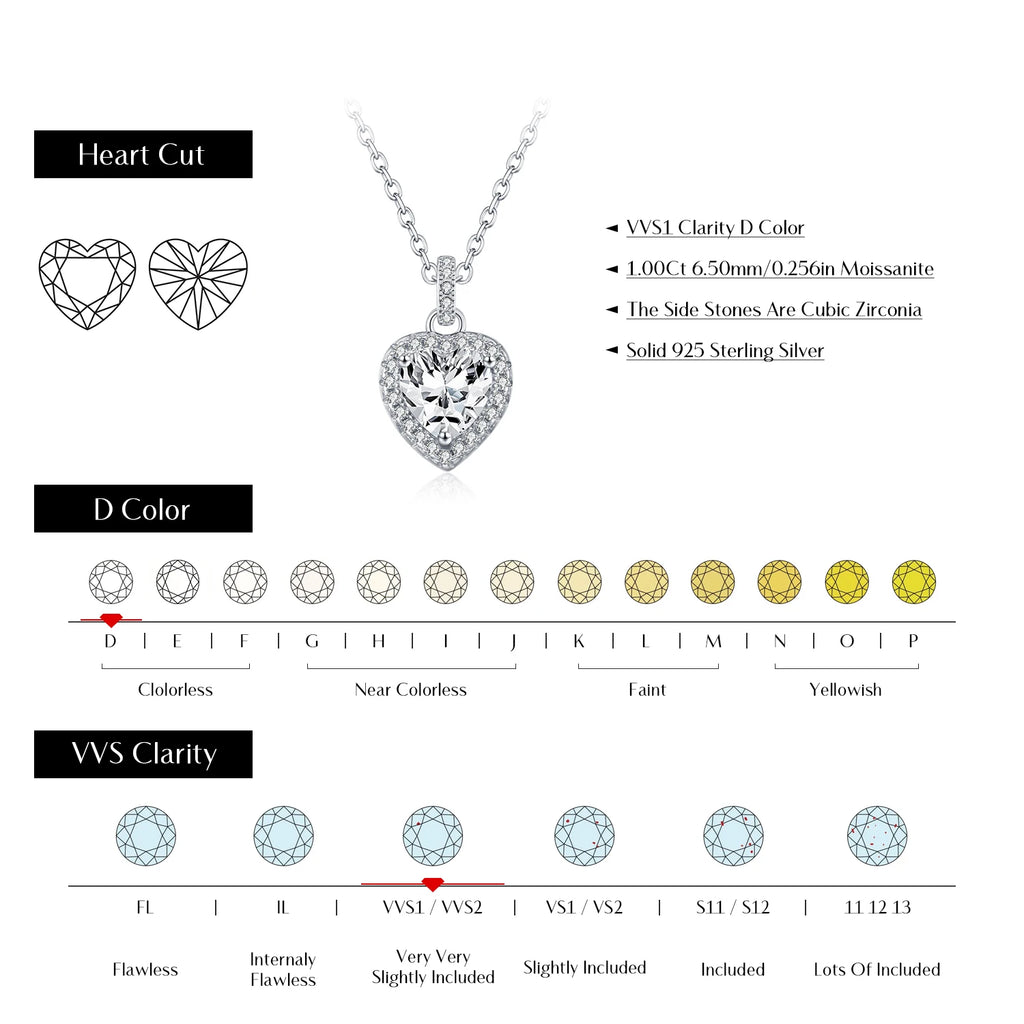 1CT Heart Necklace