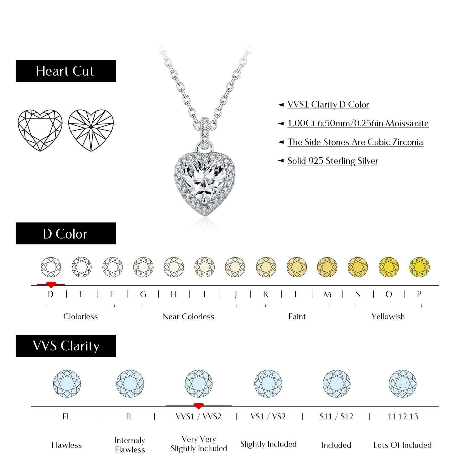1CT Heart Necklace