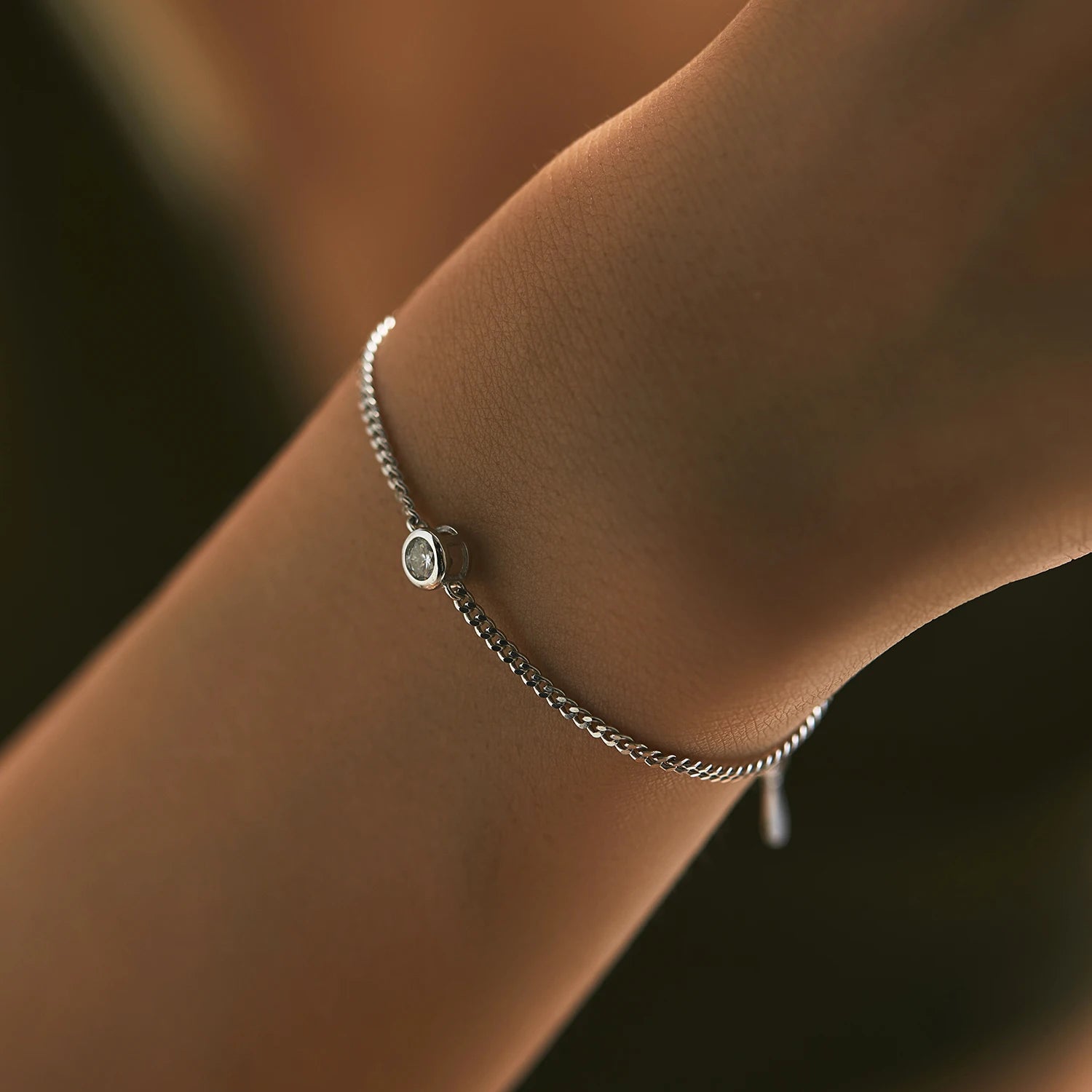 0.25CT Moissanite Bezel Bracelet