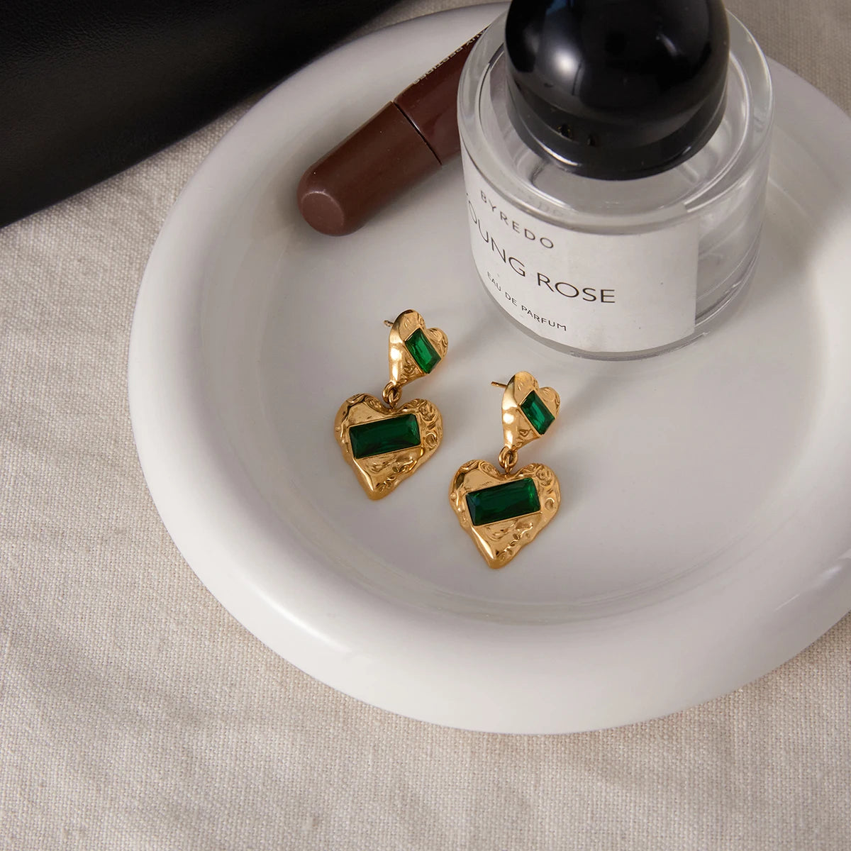 Vintage Green Zircon Earrings