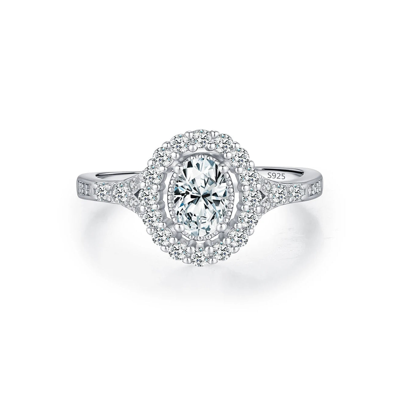 0.5CT Oval Moissanite Ring