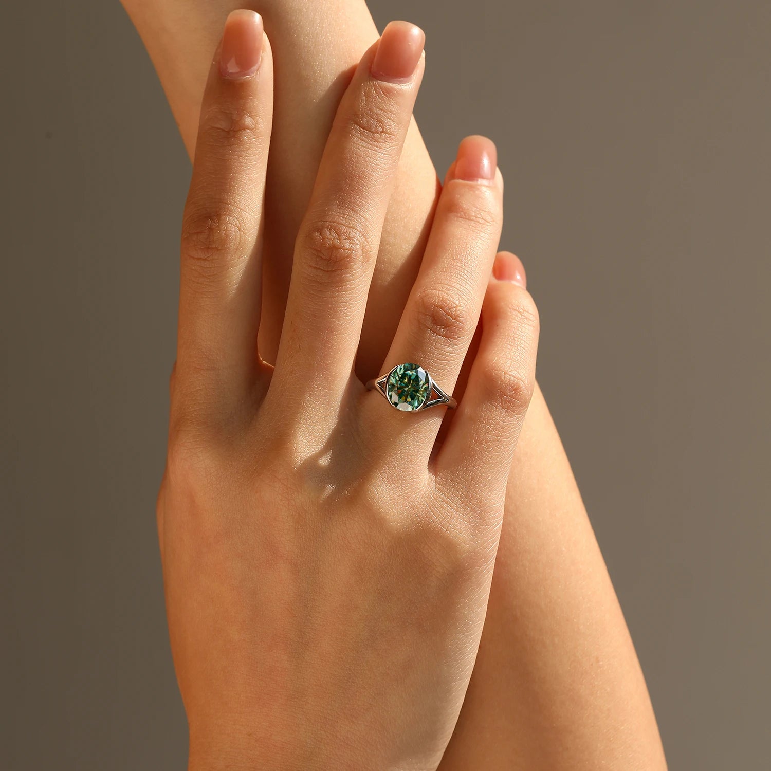 3CT Oval Moissanite Ring