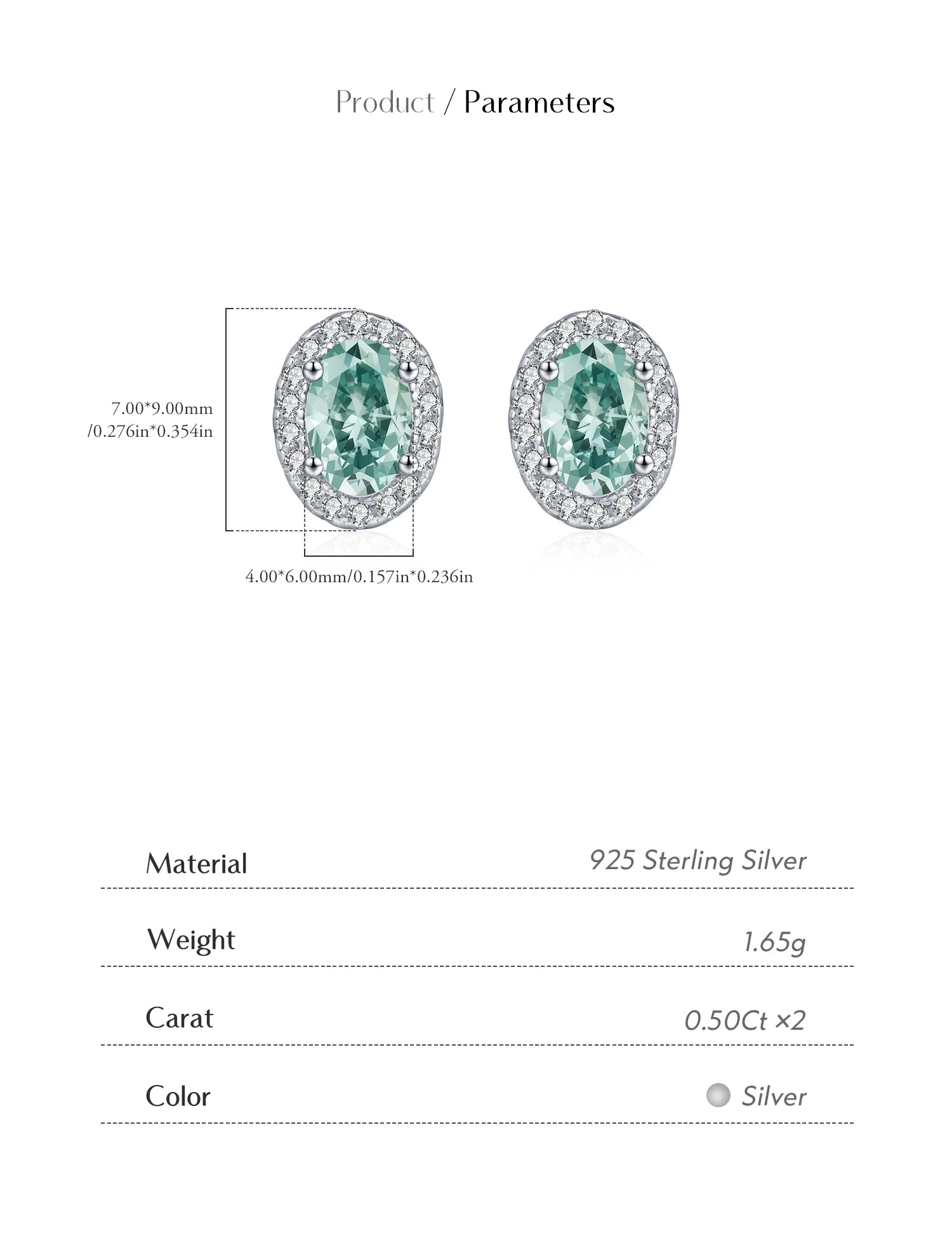 1CT D Green Moissanite Earrings