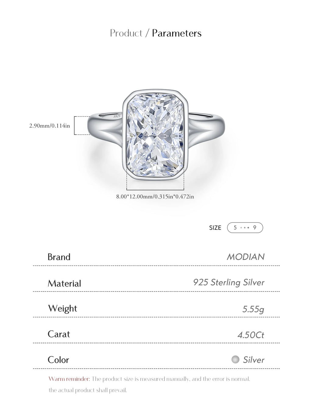 4.5CT D Color Moissanite Ring