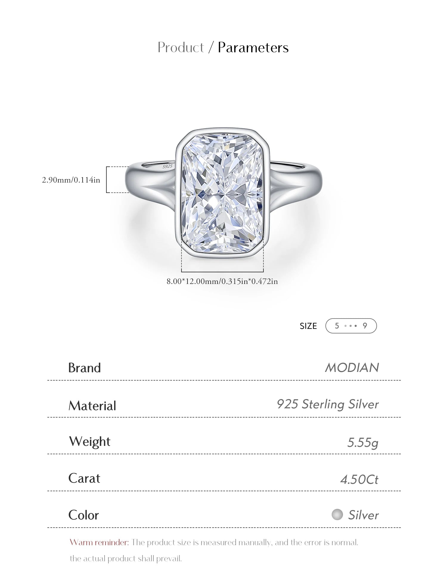 4.5CT D Color Moissanite Ring