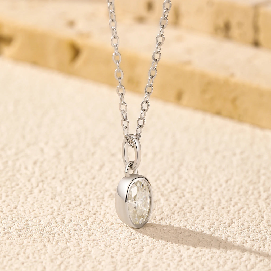 D Color Geometric Moissanite Necklaces