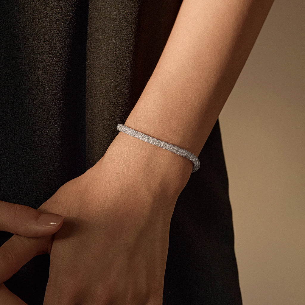 Silver Zirconia Weave Bracelet