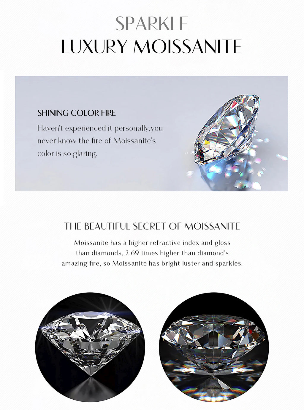 1.0CT D Color Moissanite Earrings