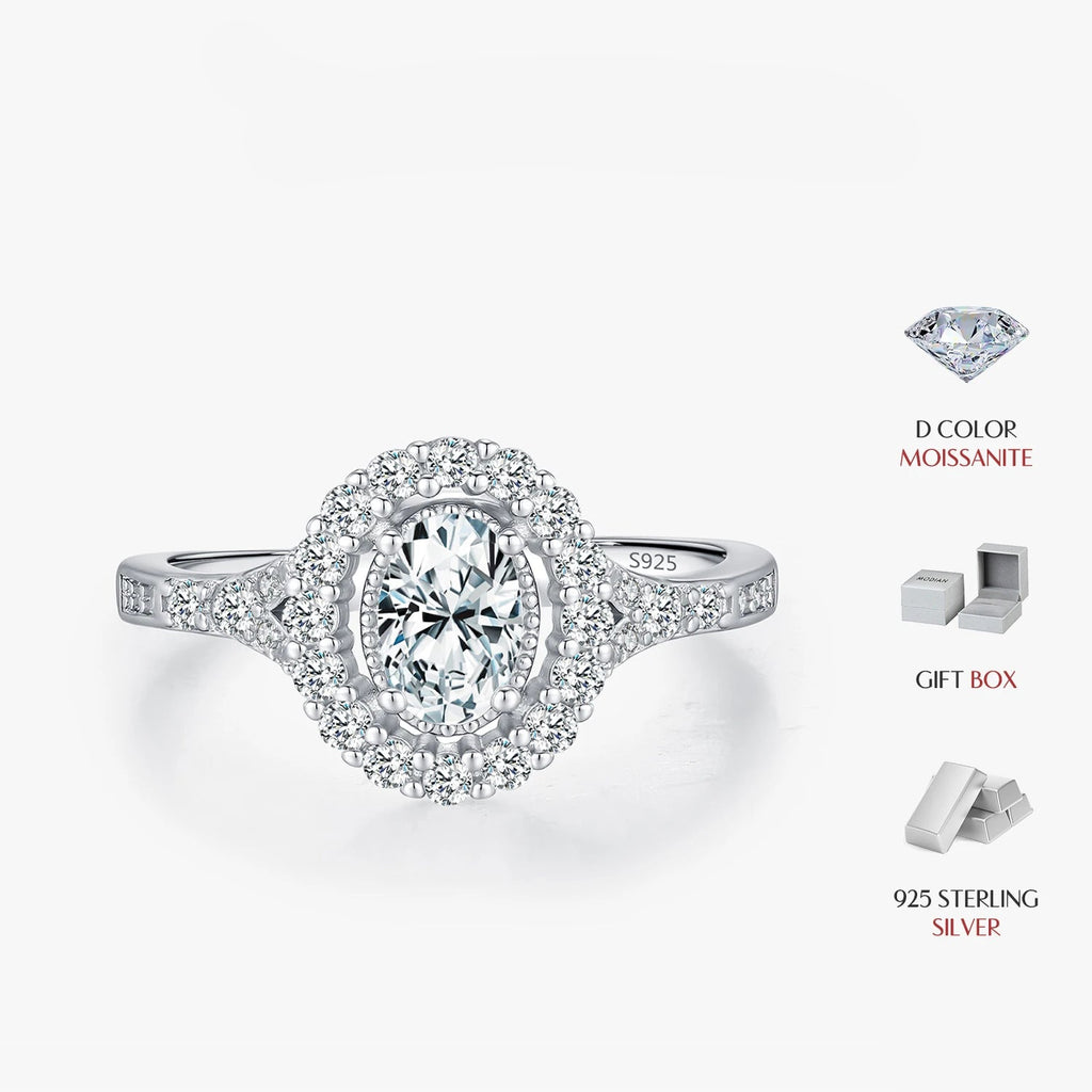 0.5CT Oval Moissanite Ring