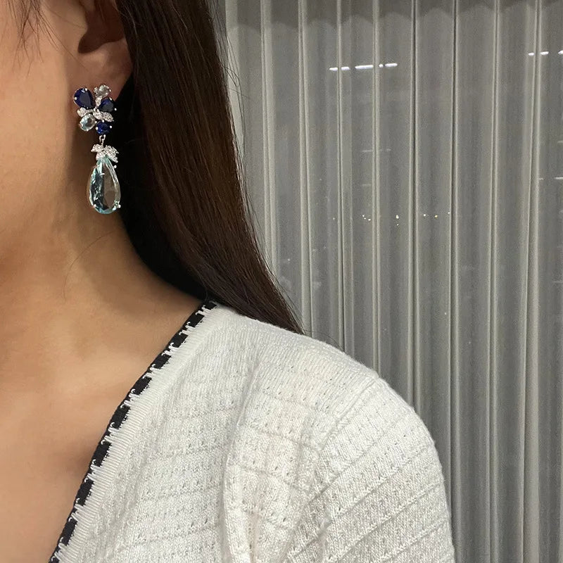 Blue Diamond Earrings