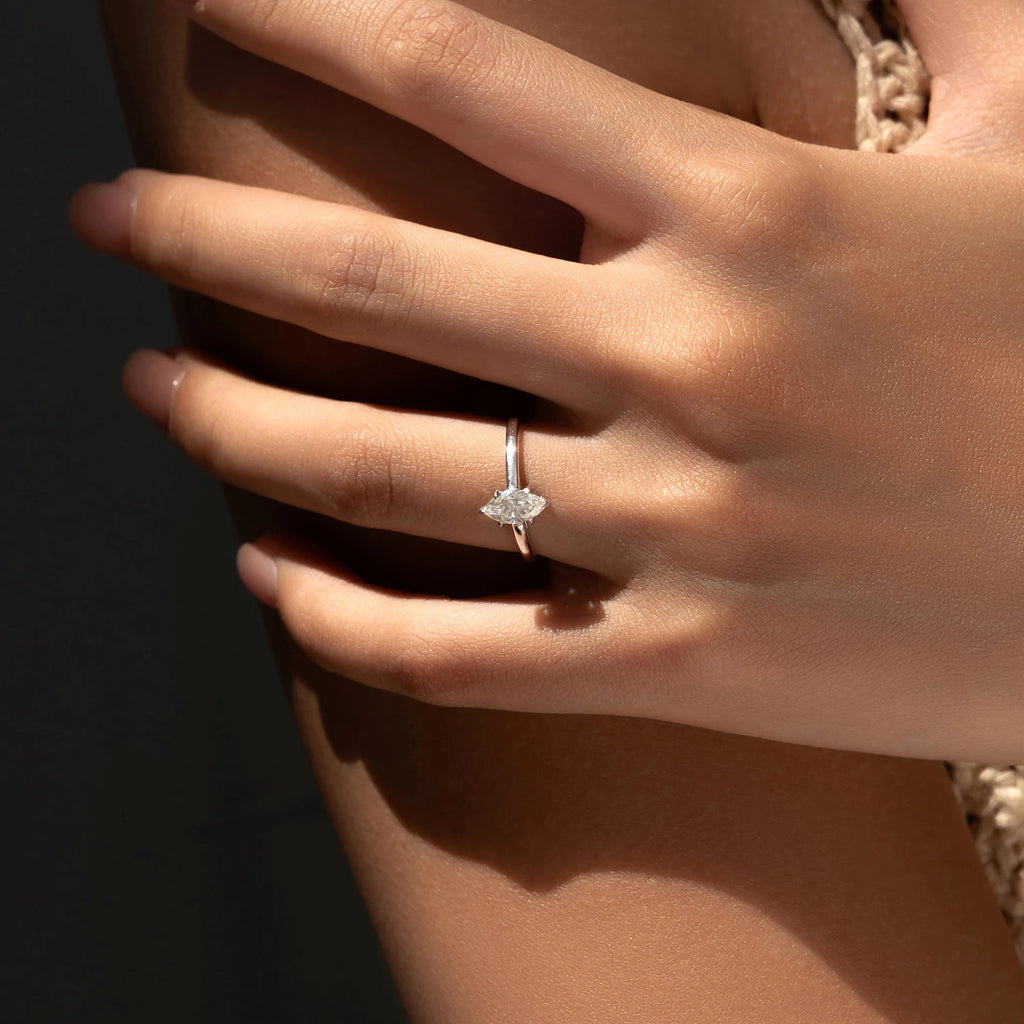 Marquise Cut Moissanite Rings