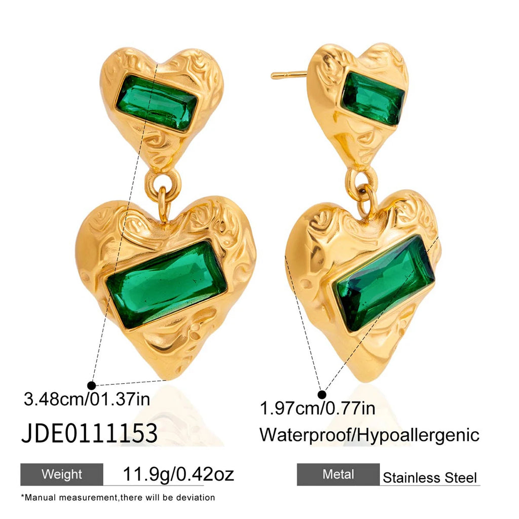 Vintage Green Zircon Earrings