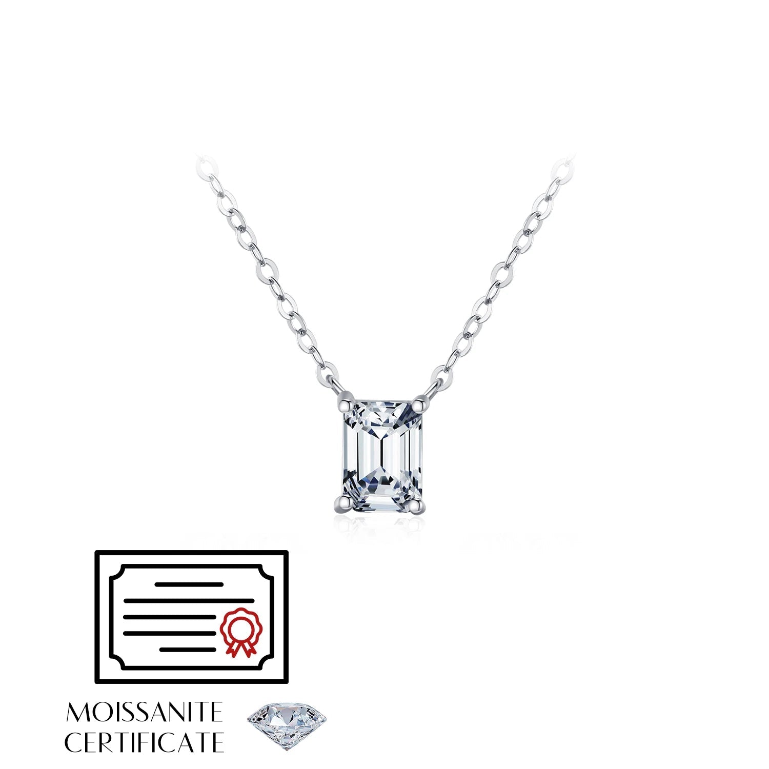 D Color Geometric Moissanite Necklaces