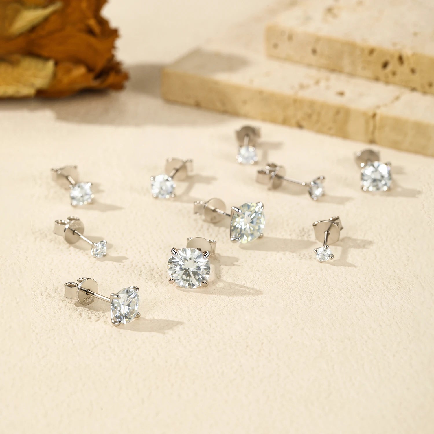 5 Sizes D Color Moissanite Earrings
