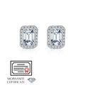 Emerald Cut Moissanite Ear Studs