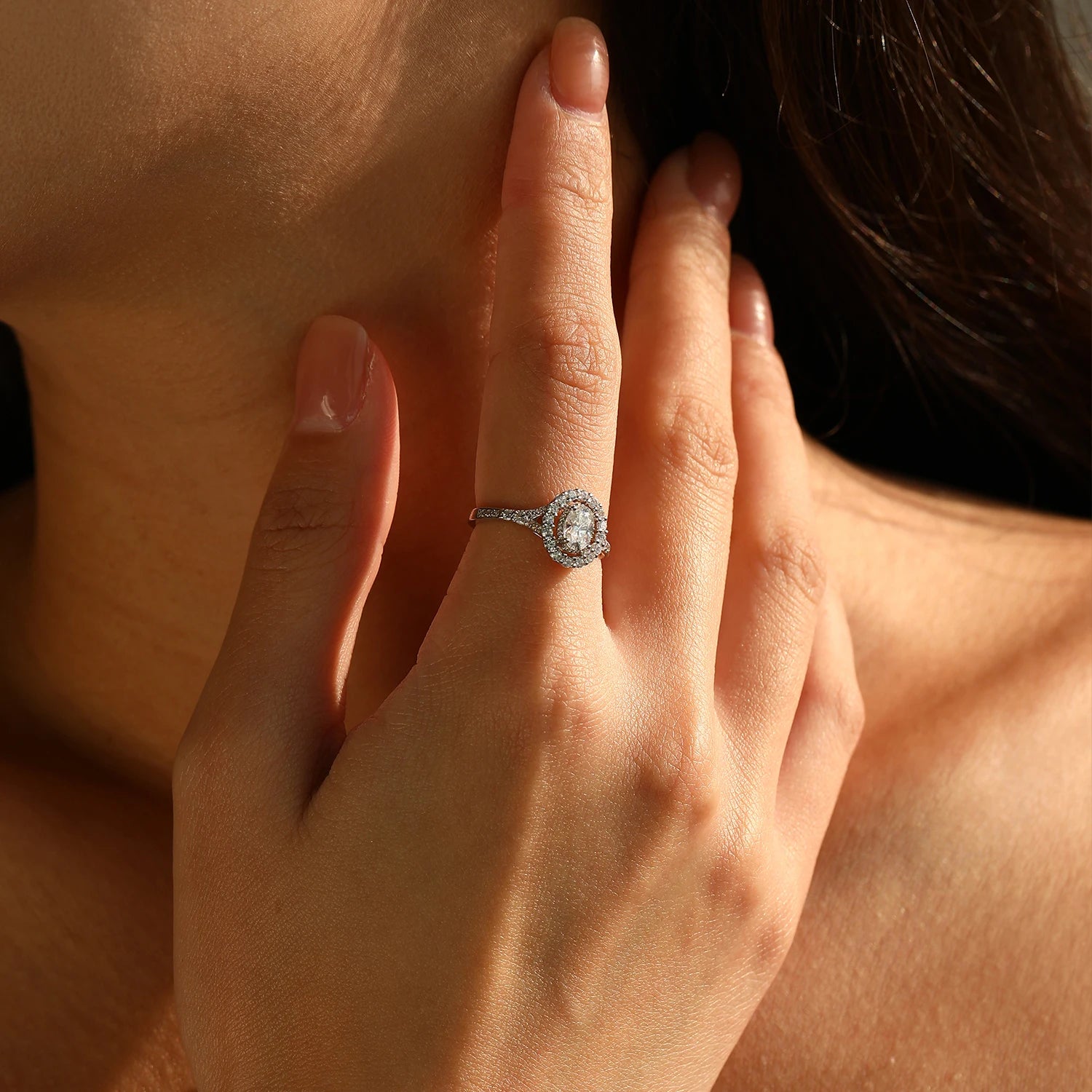 0.5CT Oval Moissanite Ring