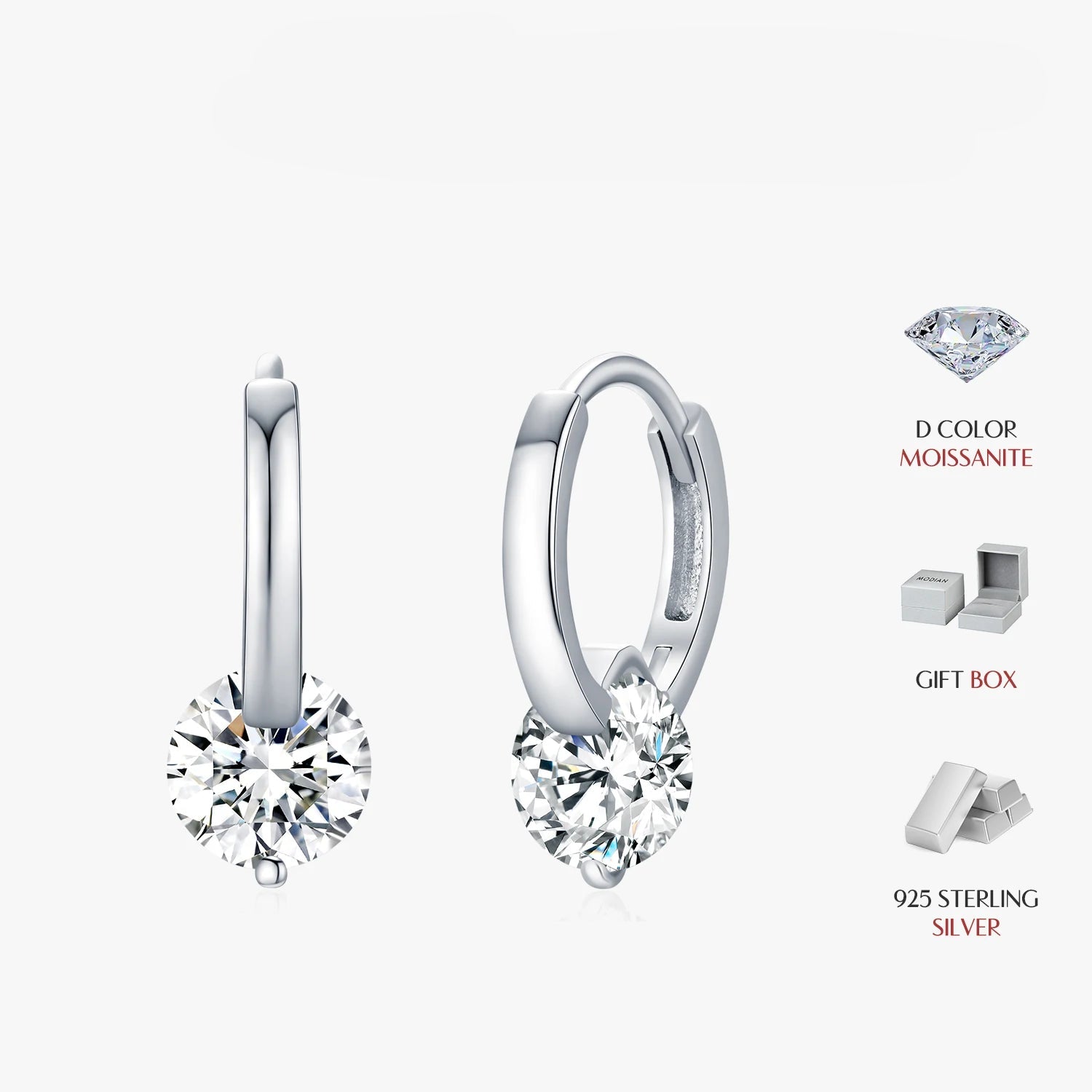 1.0CT D Color Moissanite Earrings
