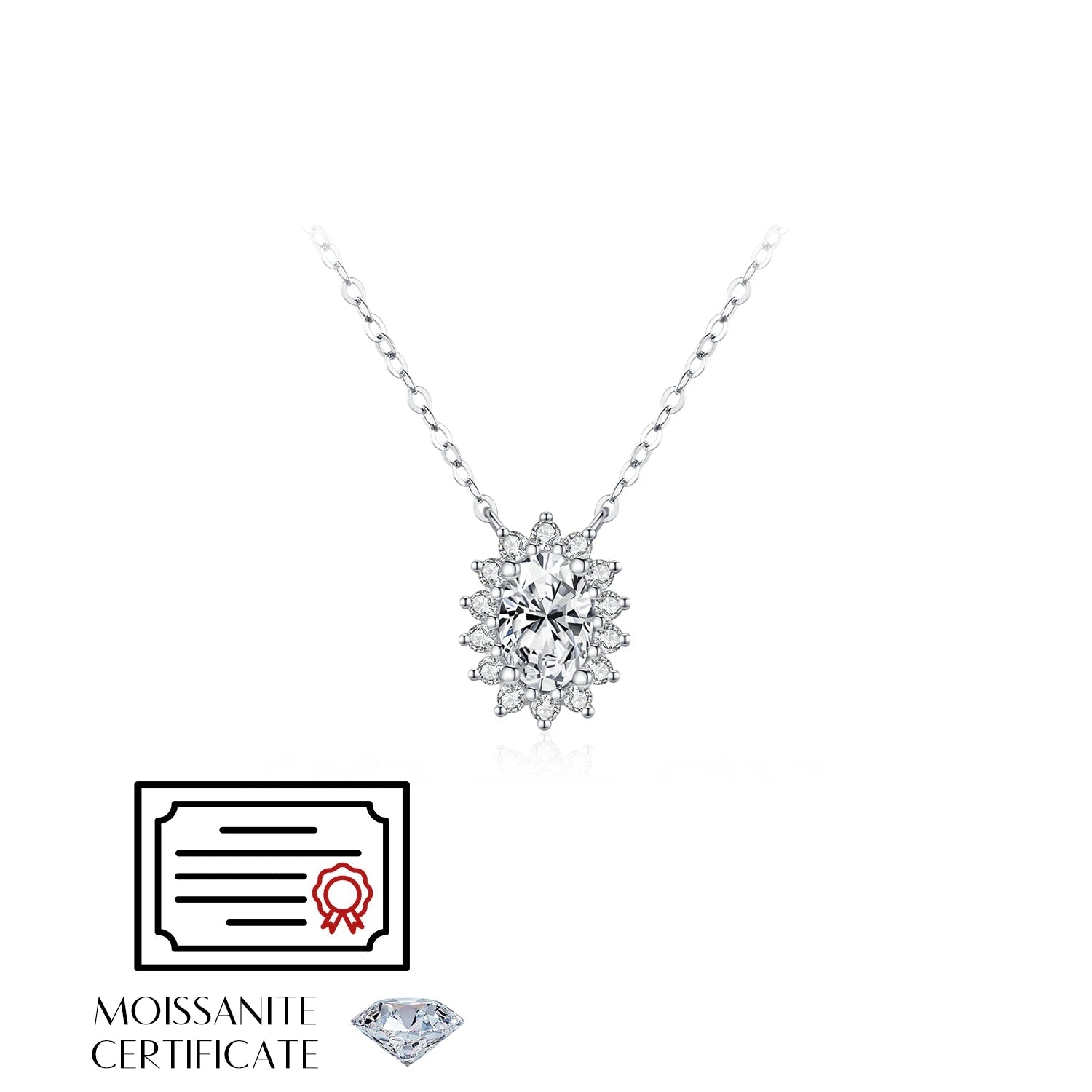 D Color Geometric Moissanite Necklaces