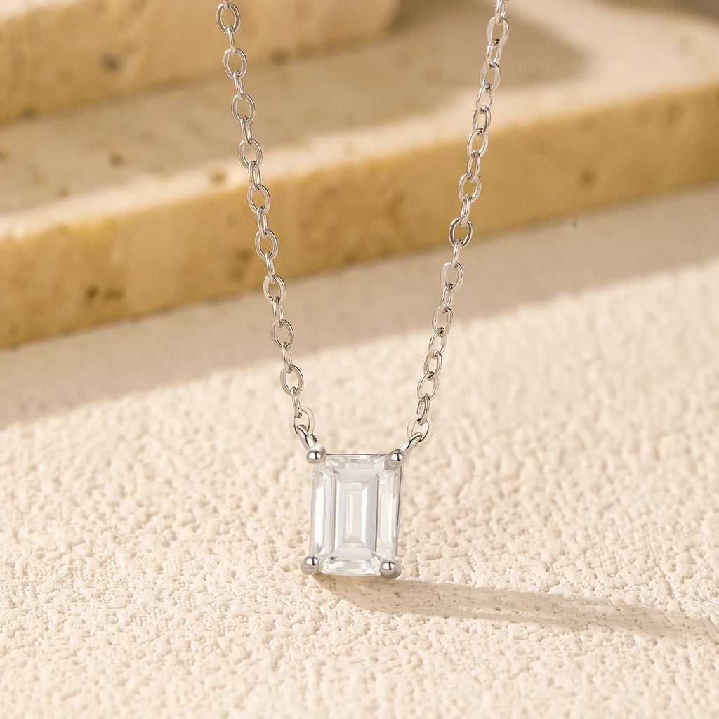 D Color Geometric Moissanite Necklaces