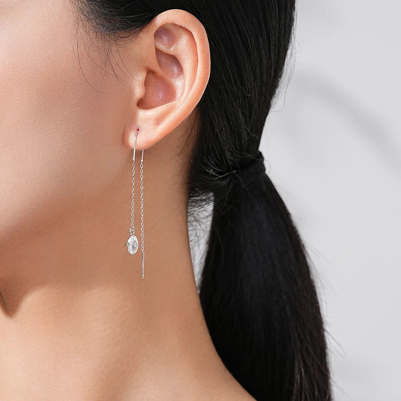 Oval Long Tassel Drop Earrings