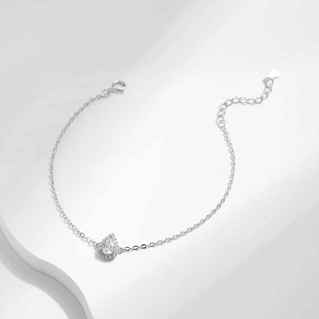 Sterling Silver Water Drop Bracelet Pear Cut