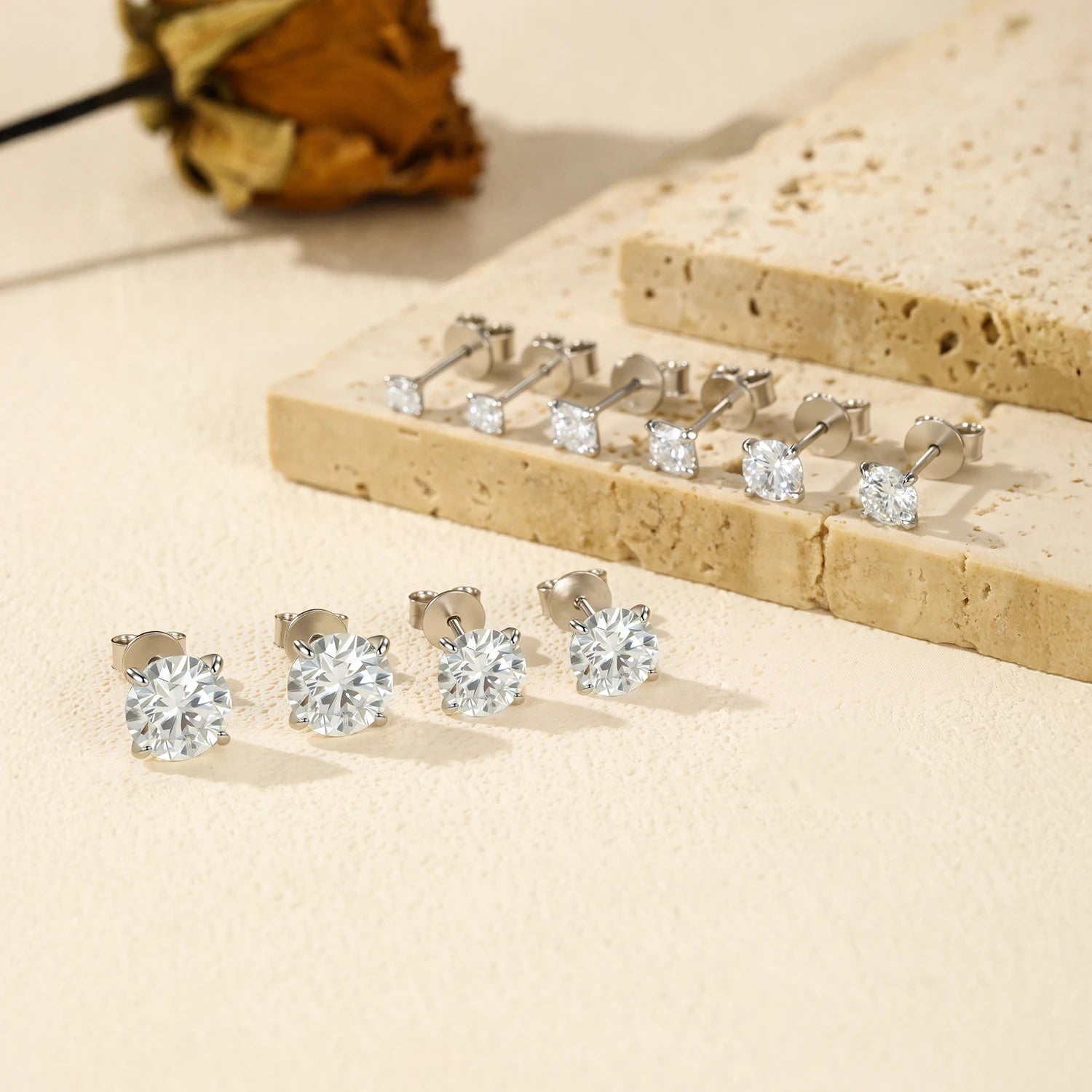 5 Sizes D Color Moissanite Earrings