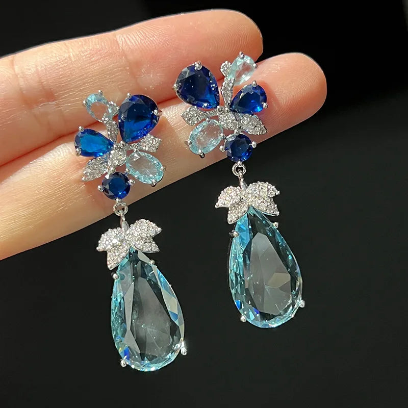 Blue Diamond Earrings