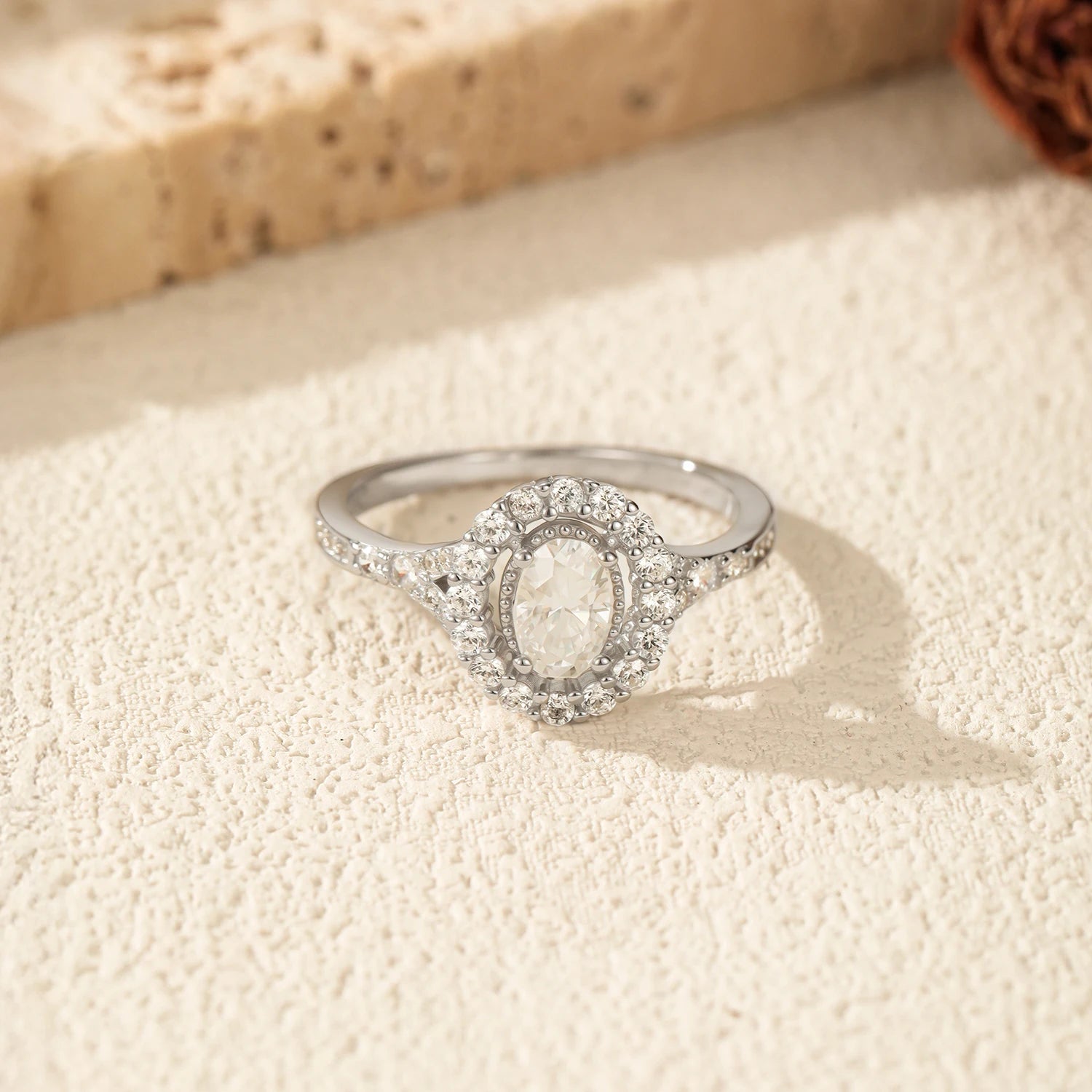0.5CT Oval Moissanite Ring