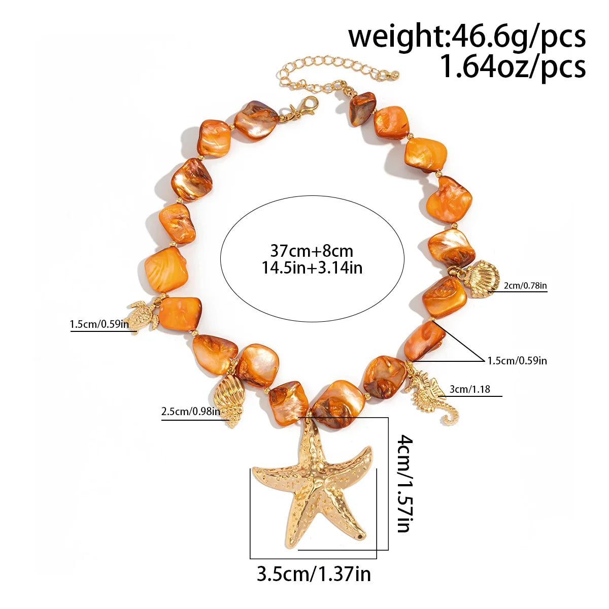 Vintage Starfish Necklace - Summer Beach Jewelry