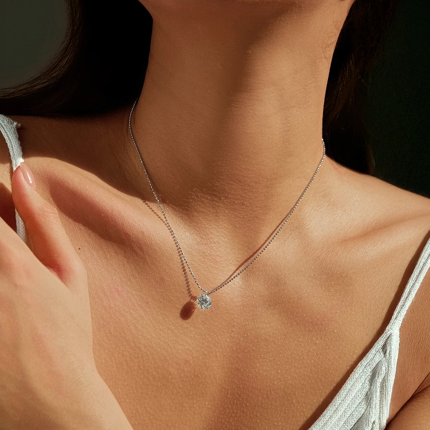 D Color Geometric Moissanite Necklaces
