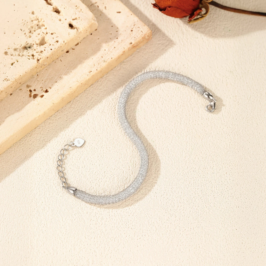 Silver Zirconia Weave Bracelet