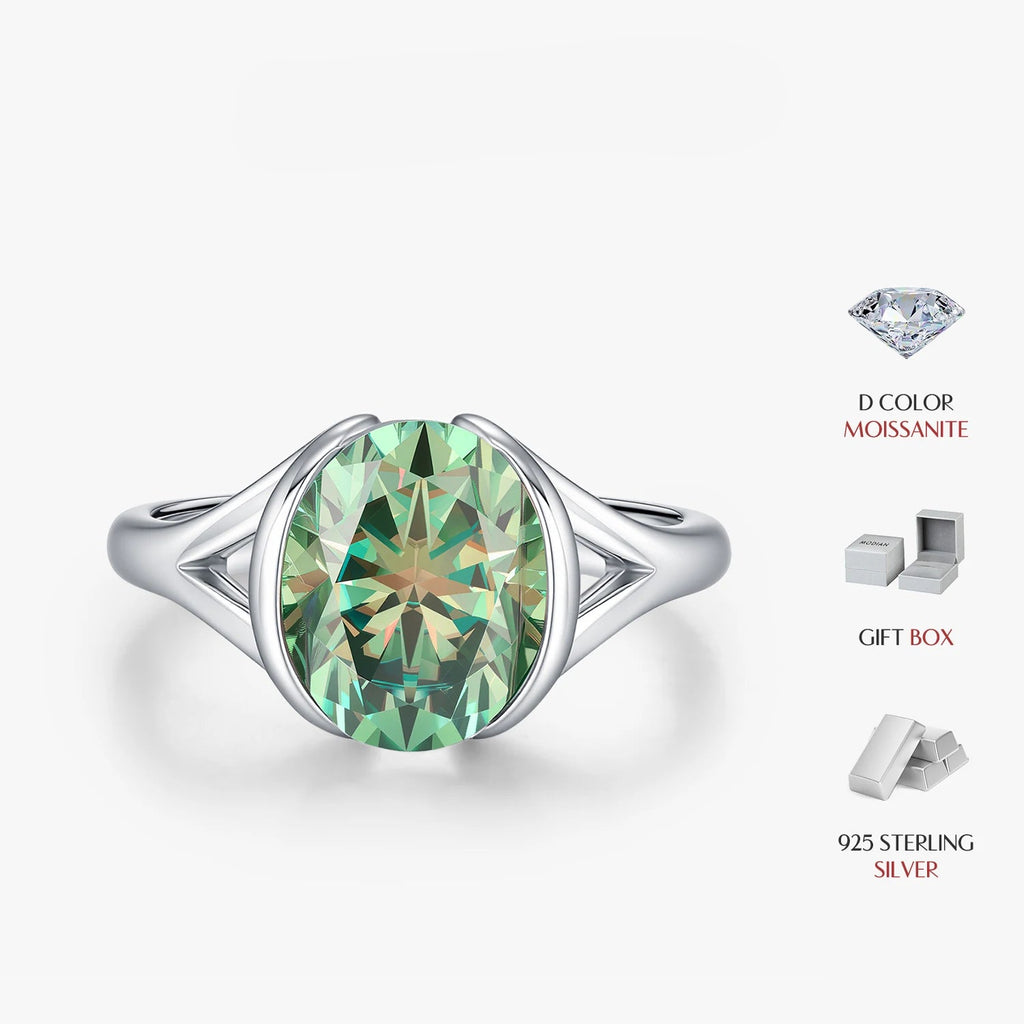 3CT Oval Moissanite Ring