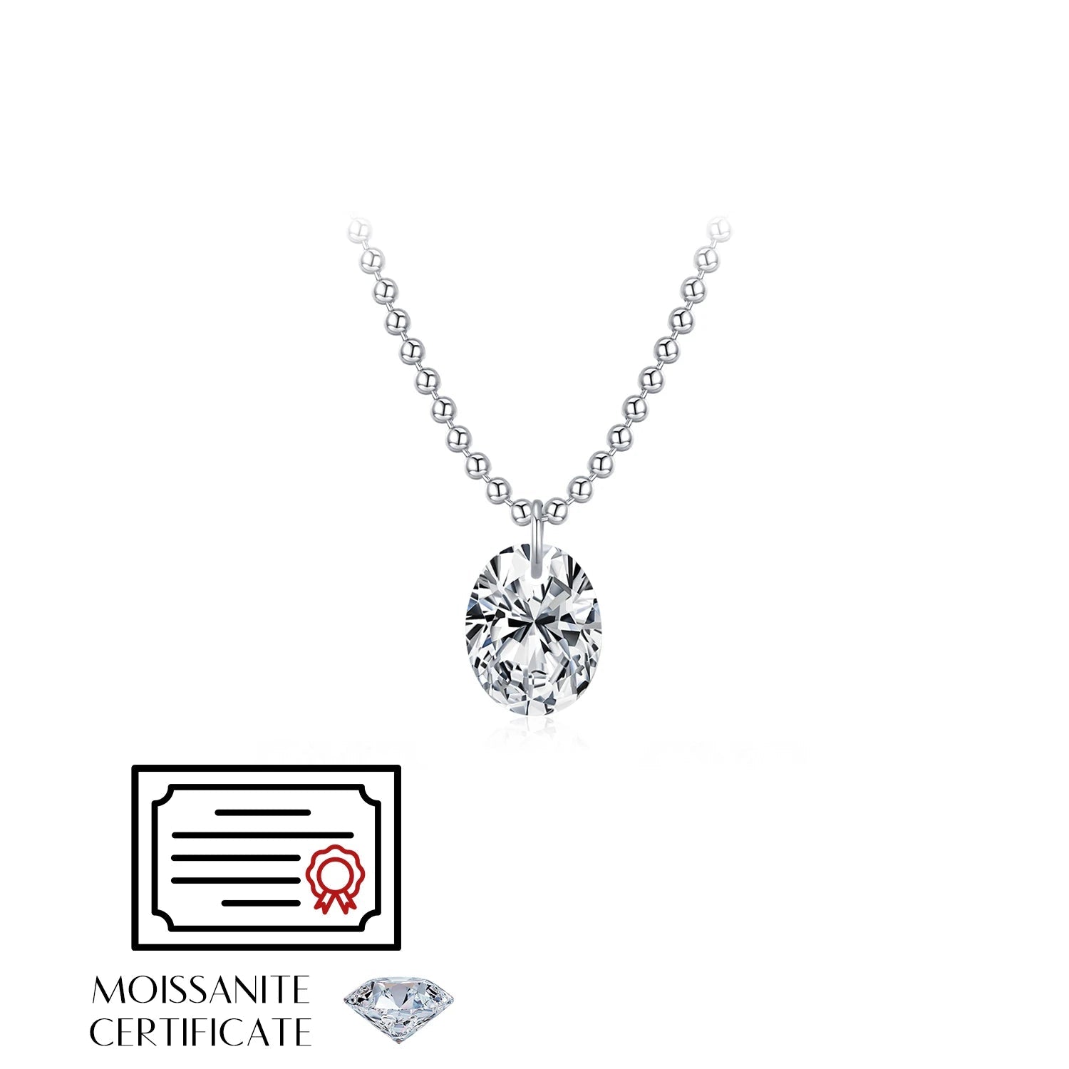 D Color Geometric Moissanite Necklaces