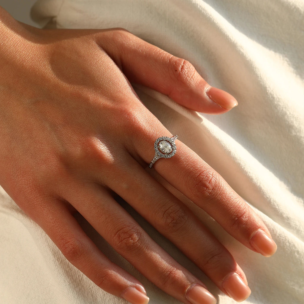 0.5CT Oval Moissanite Ring