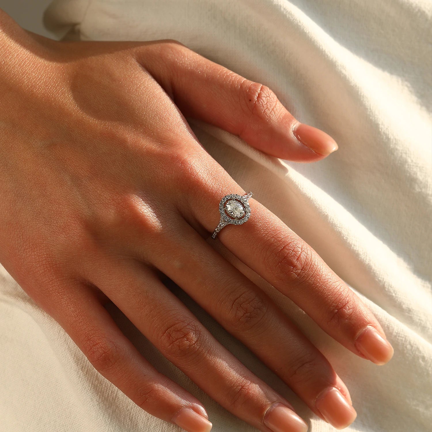 0.5CT Oval Moissanite Ring