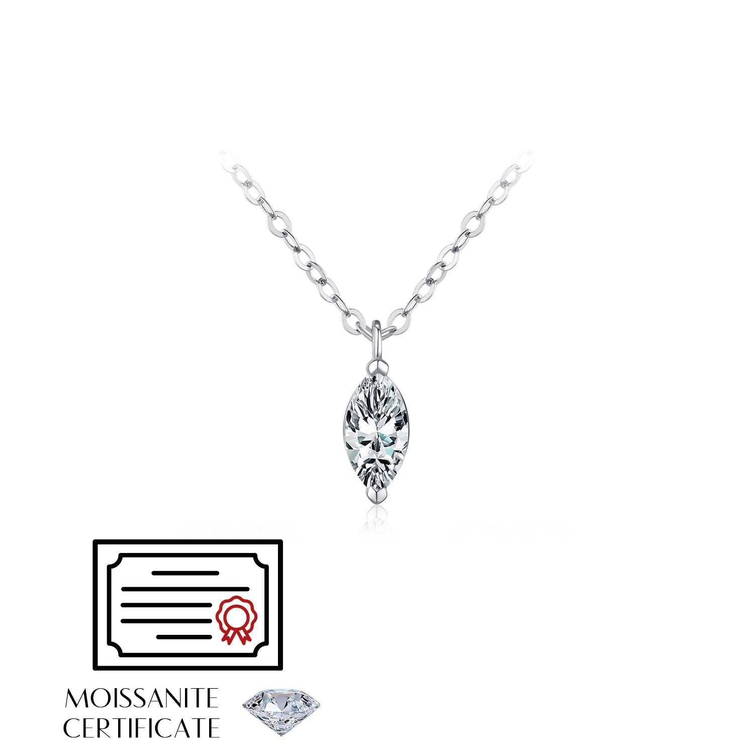 D Color Geometric Moissanite Necklaces