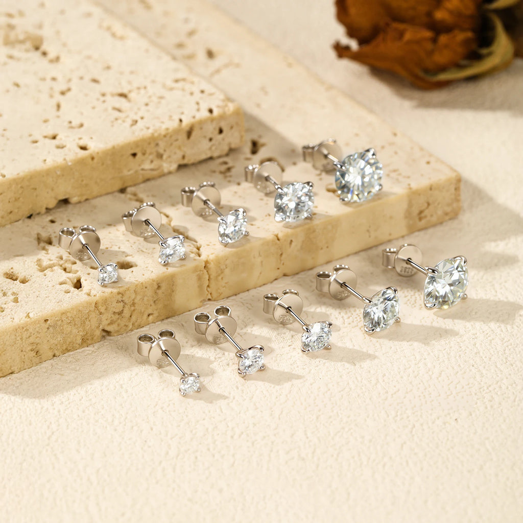 5 Sizes D Color Moissanite Earrings