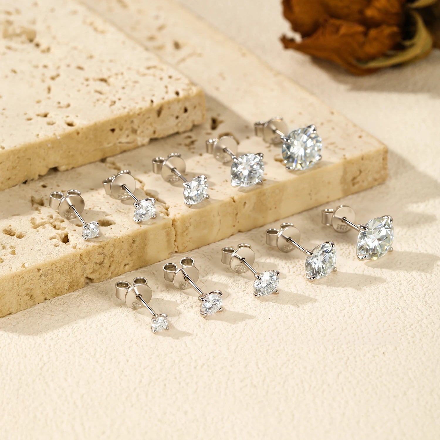 5 Sizes D Color Moissanite Earrings