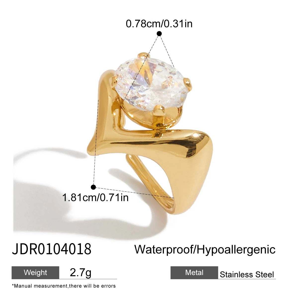 Minimalist Gold Geometric Rings
