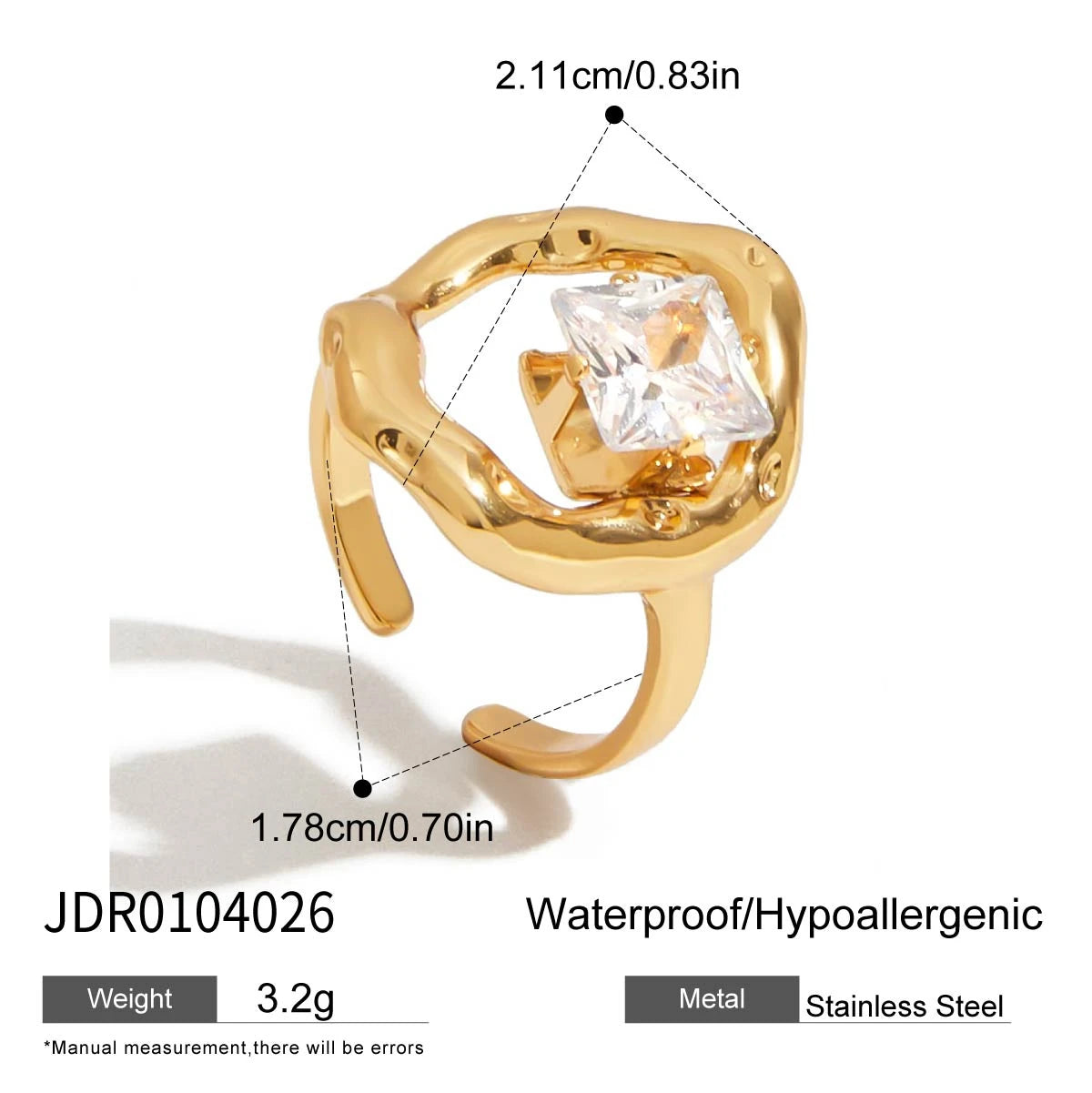 Minimalist Gold Geometric Rings