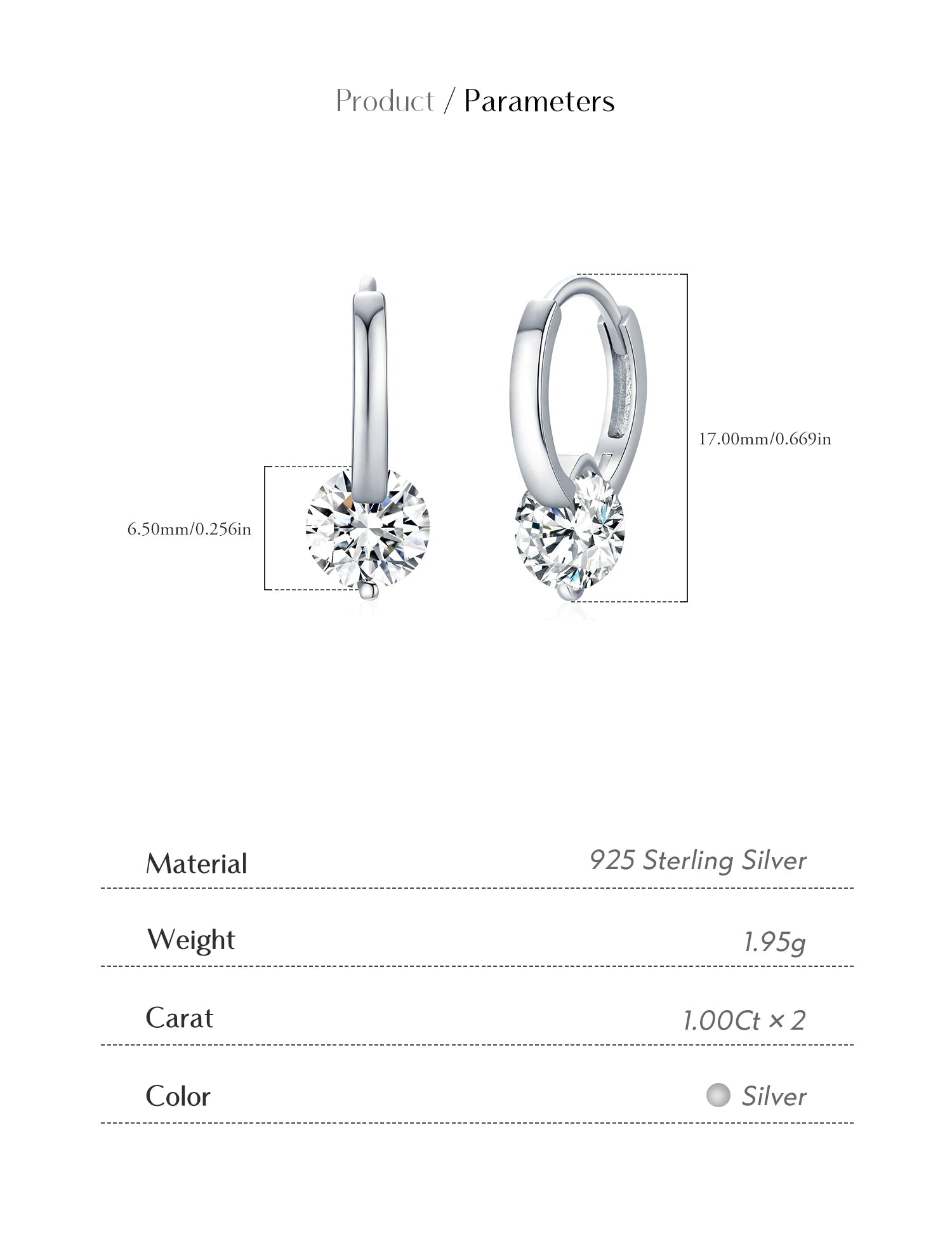 1.0CT D Color Moissanite Earrings