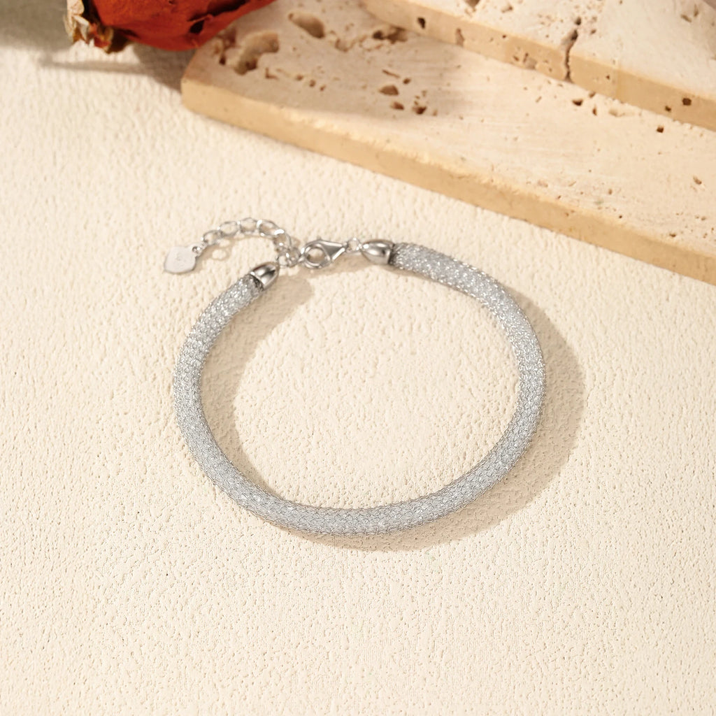 Silver Zirconia Weave Bracelet