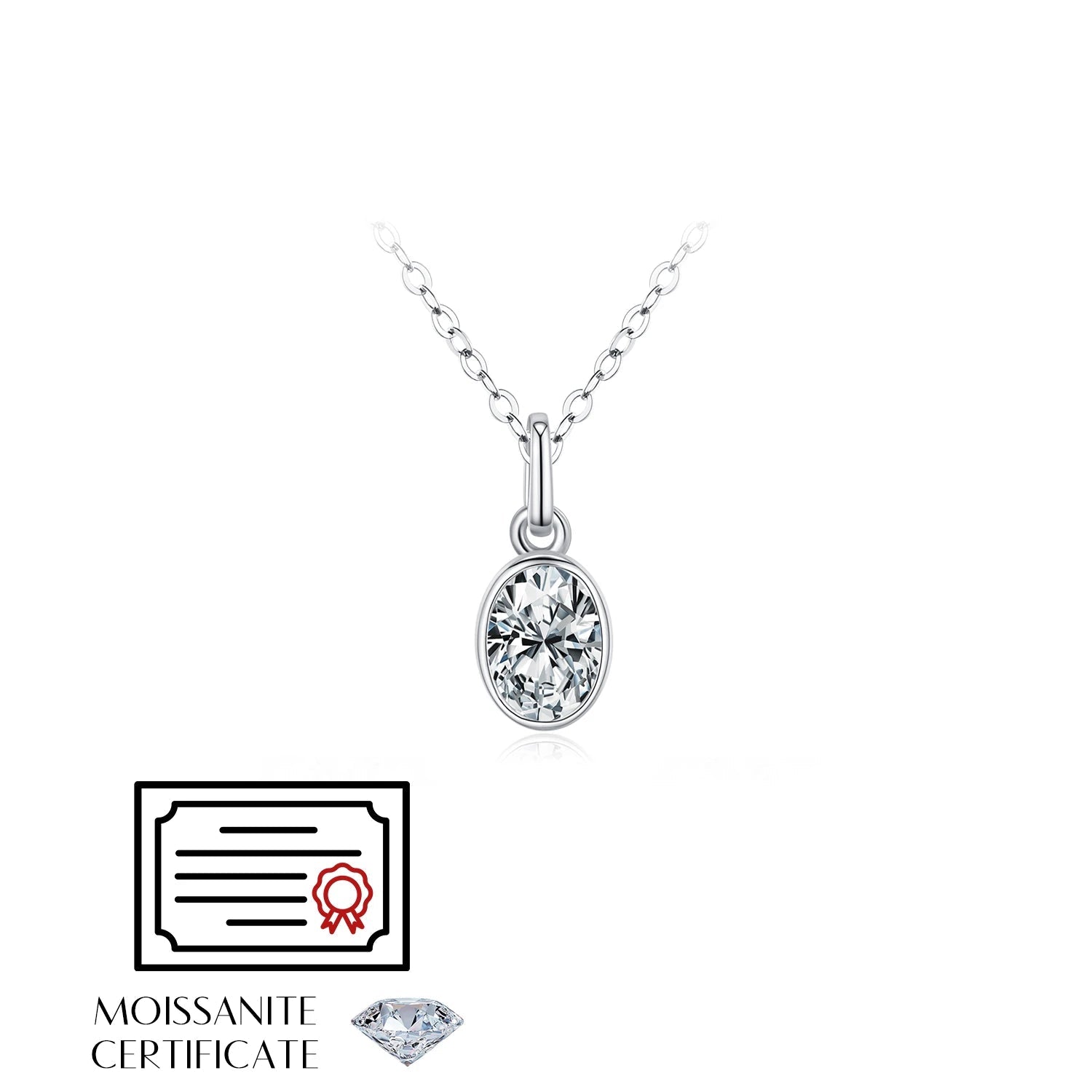 D Color Geometric Moissanite Necklaces