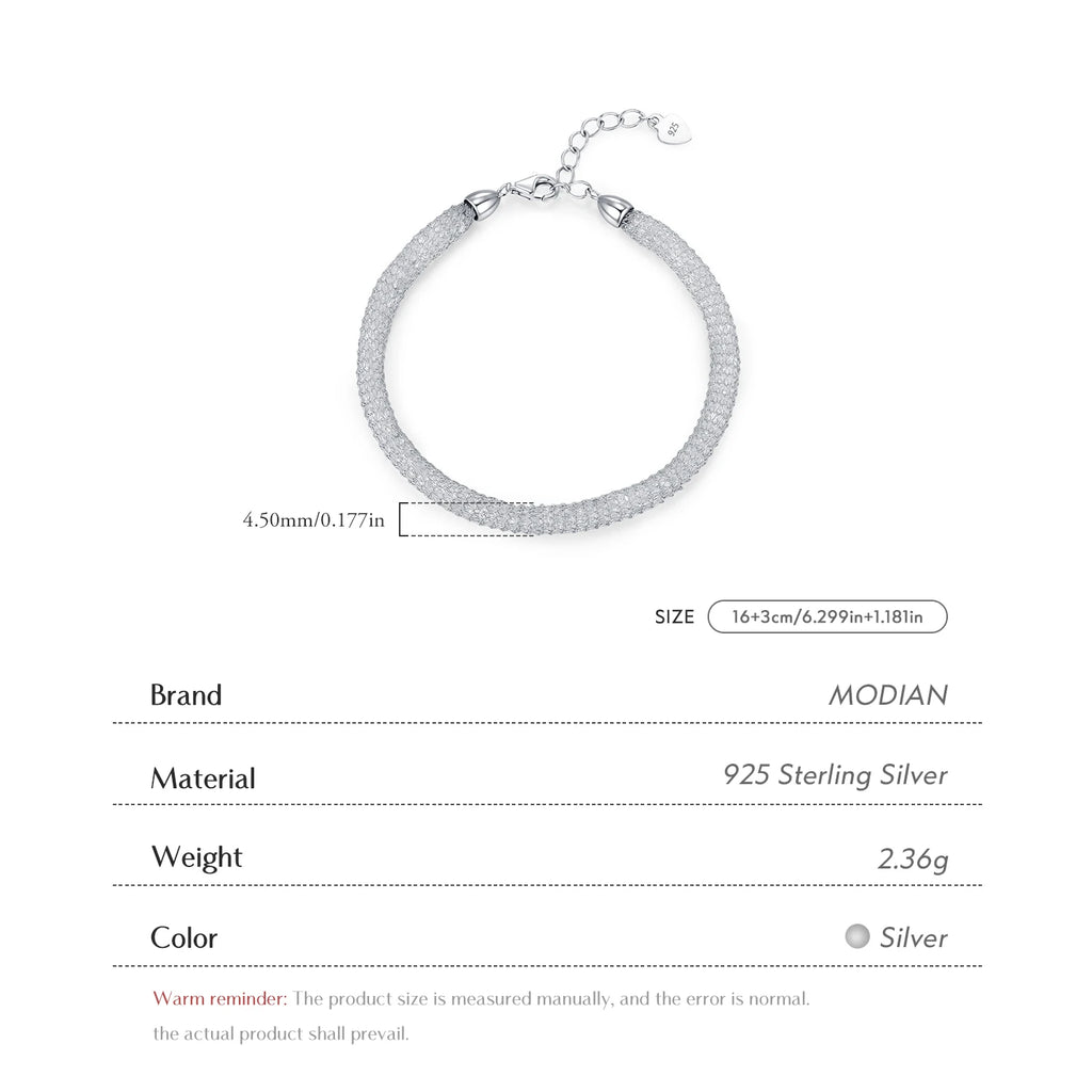 Silver Zirconia Weave Bracelet